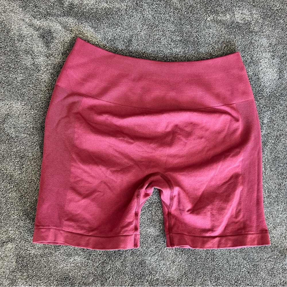 Sunzel Women's Dark Pink Biker Shorts, Nylon/Spandex, Size Large